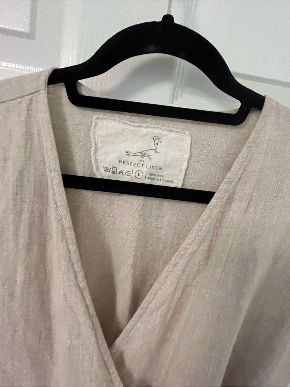 Not Perfect Linen Romper in Light Beige